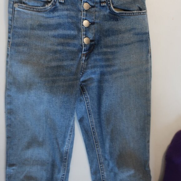 Womens Rag & Bone Blue Farrah Nina High-Rise Ankle Skinny Denim Jeans 23 - Picture 7 of 14